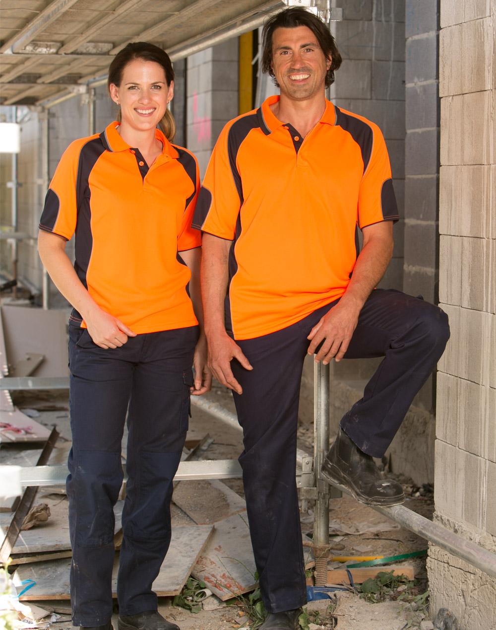 Men's Hi-Vis Cooldry Contrast Polo with Sleeve Panels - SW61