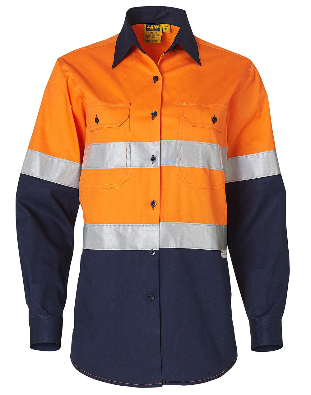 Ladies' Hi-Vis L/S Safety Shirt 3M Tape - SW65