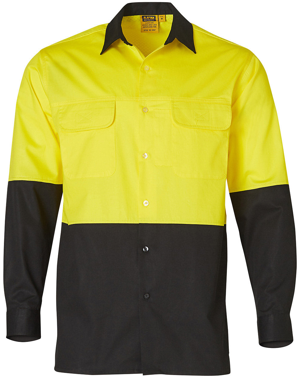 Men's Two Tone Cool Breeze L/S Cotton Safety Shirt - SW67