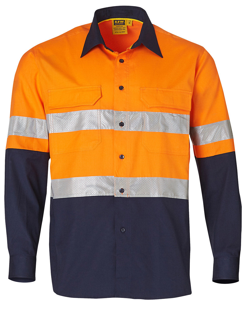 Hi-Vis Cotton Rip-Stop L/S Shirt 3M Tape - SW69