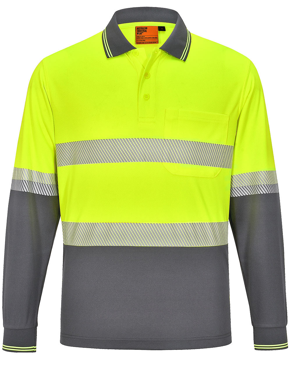 Unisex Cooldry Segmented Safety L/S Polo - SW86