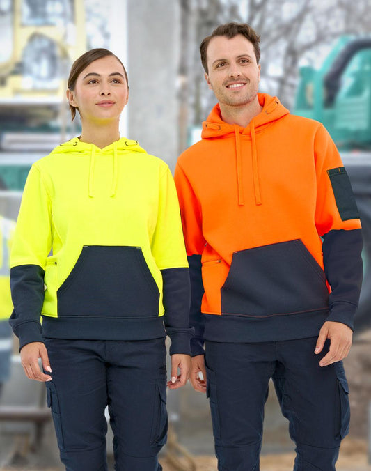 Hi-Vis Two Tone Water Resistant Fleece Hoodie - SW91