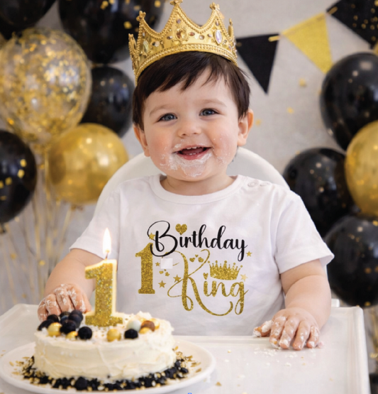 My First Birthday King Gold and Black