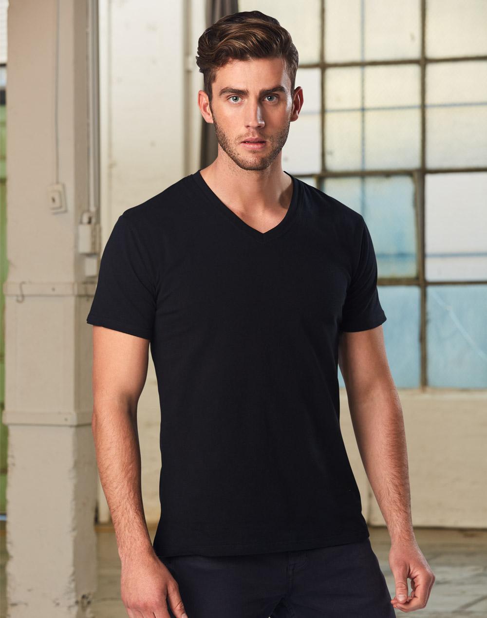 Men's V-Neck Short Sleeves Tee - TS07A