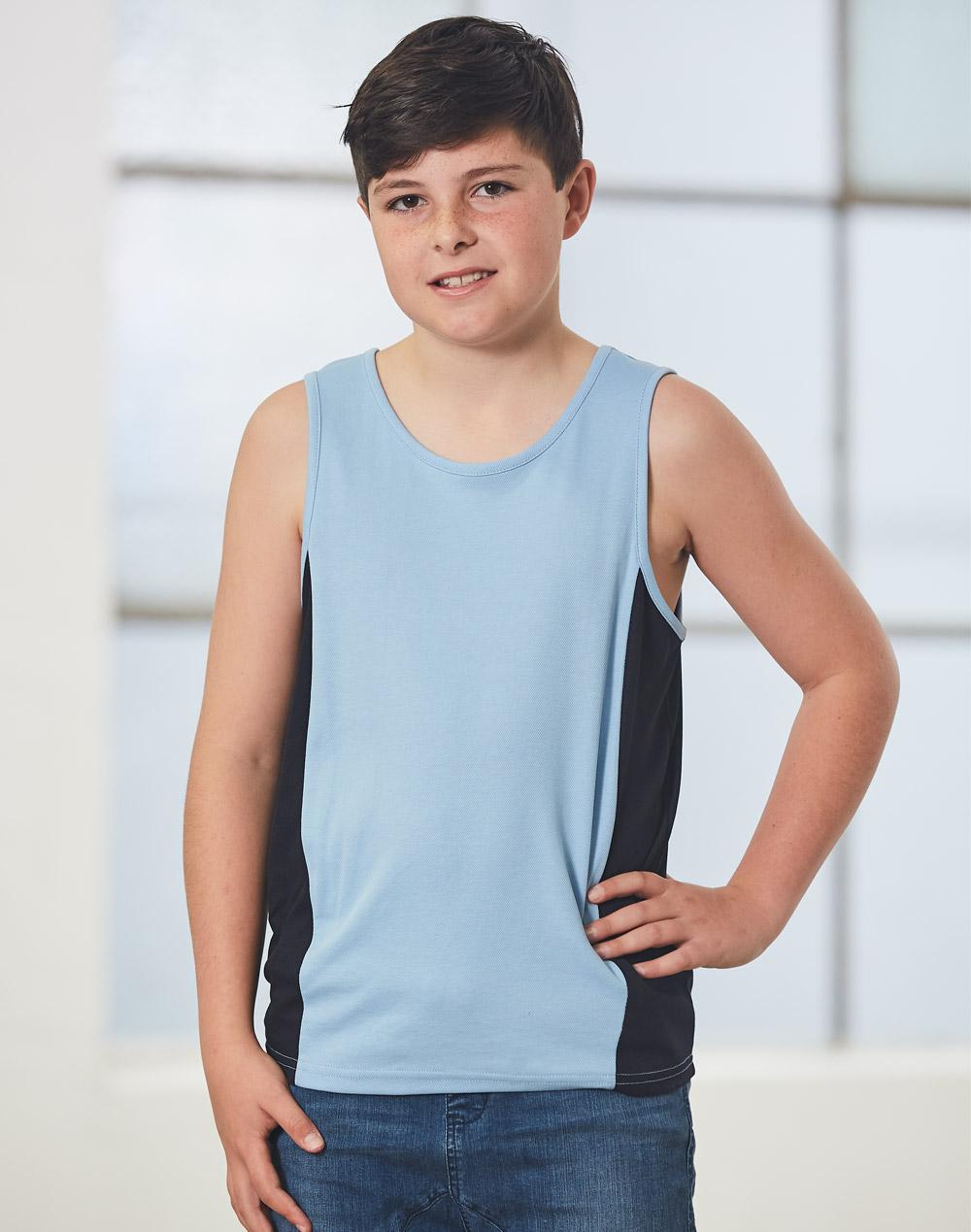 Kid's truedry contrast mesh singlet - TS19K