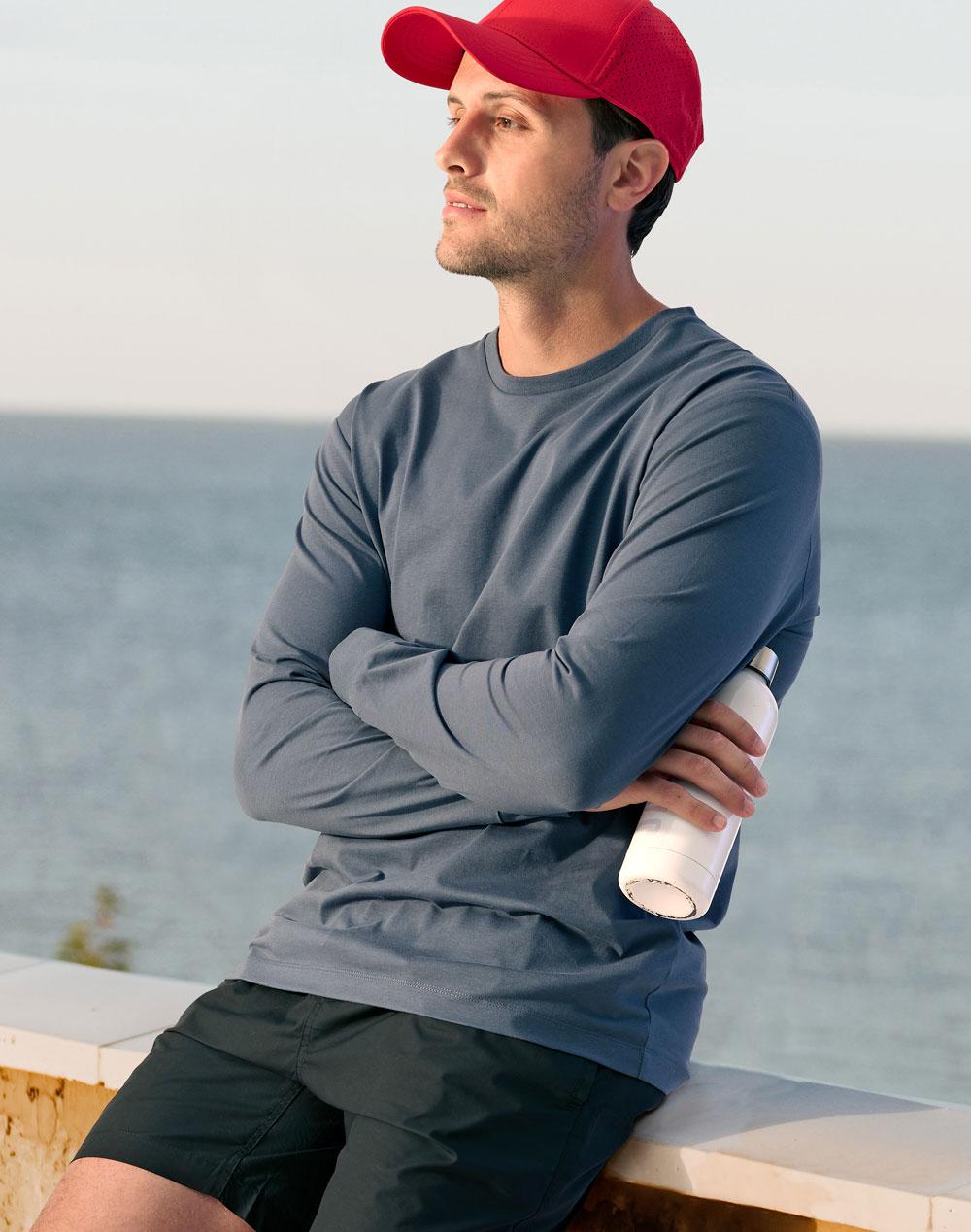 Men's Premium Cotton Face L/S Tee Shirt - TS47
