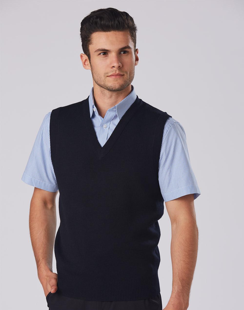 V Neck Wool / Acrylic Knit Vest - WJ02