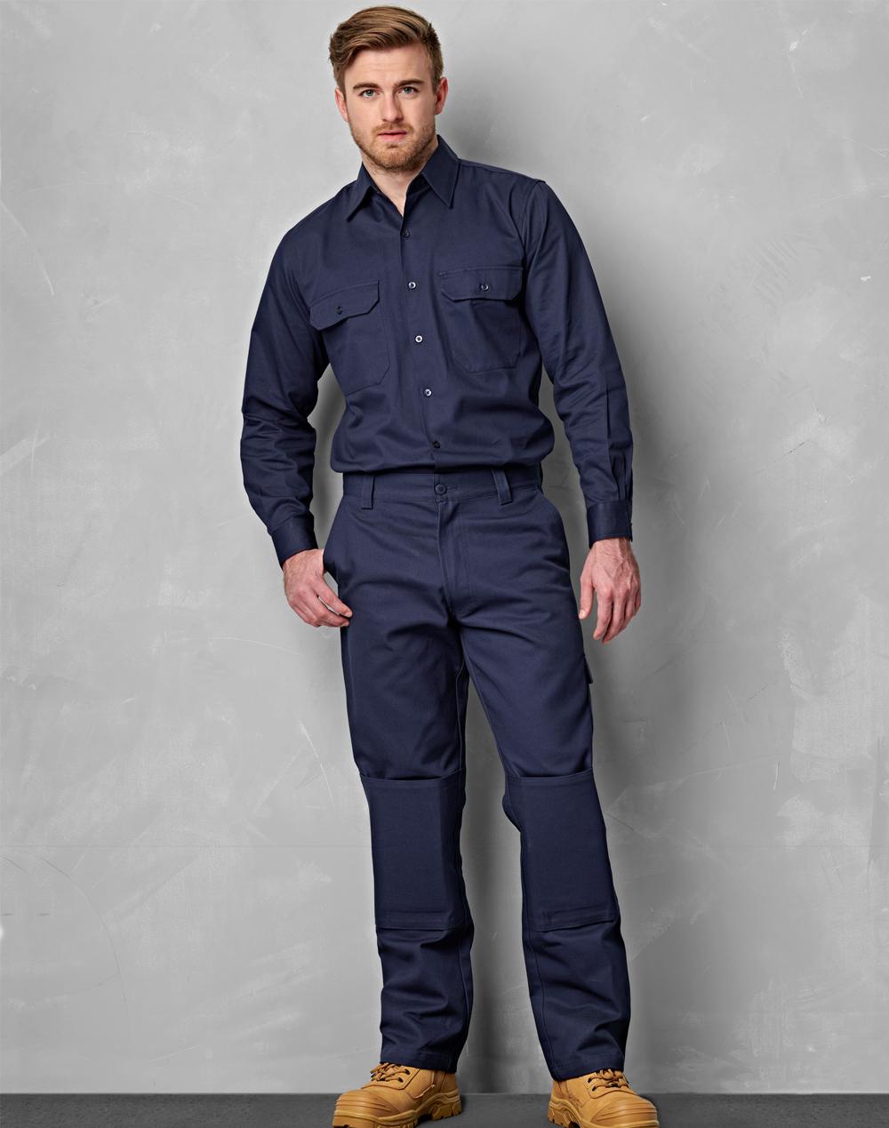 Men's Cotton Drill Pre-shrunk Cargo Pants With Knee Pads - WP03