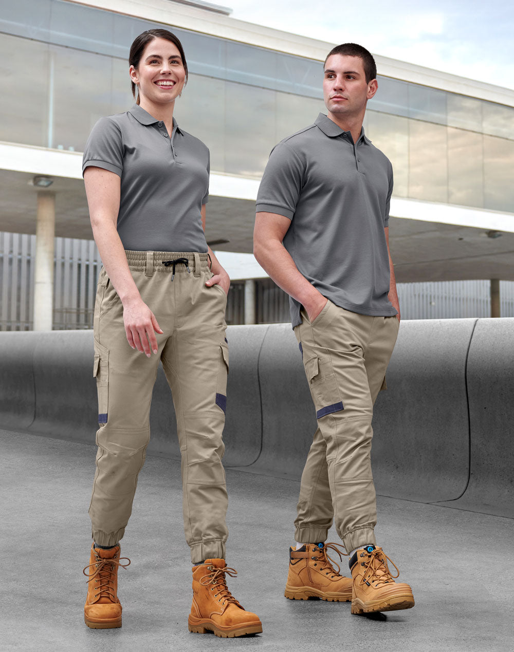 Unisex Cotton Stretch Drill Cuffed Work Pants - WP28