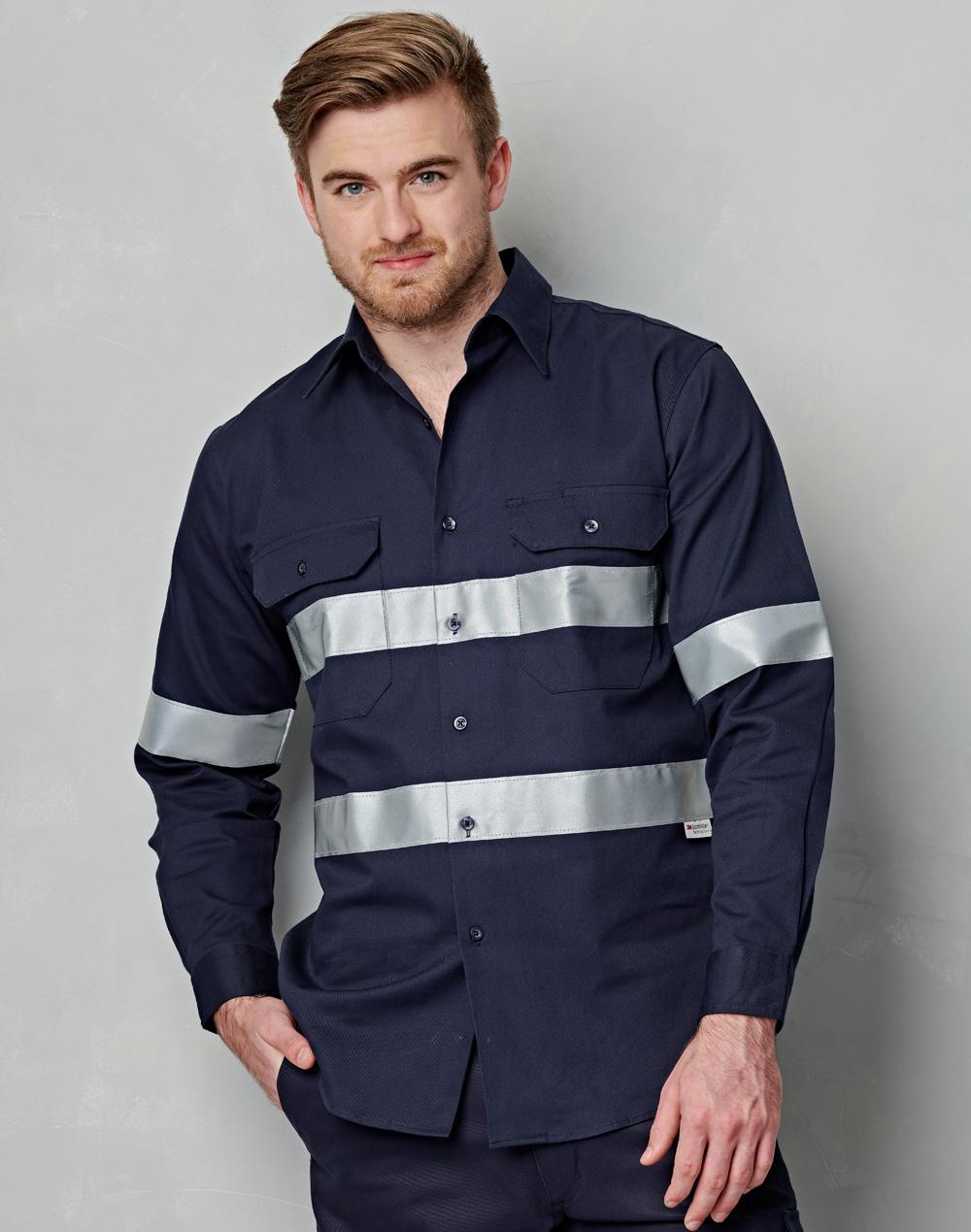 Cotton Drill L/S Work Shirt 3M Tapes - WT04HV
